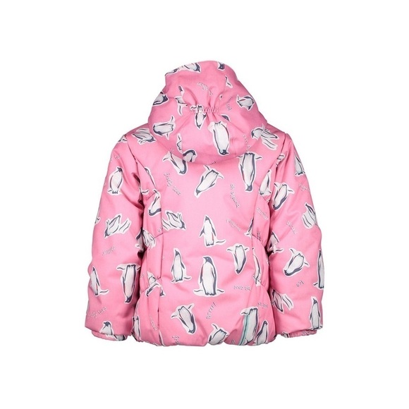 Obermeyer Little Girls Cakewalk Insulated Ski Jacket XS 1yr Pink Penguins - Picture 2 of 12